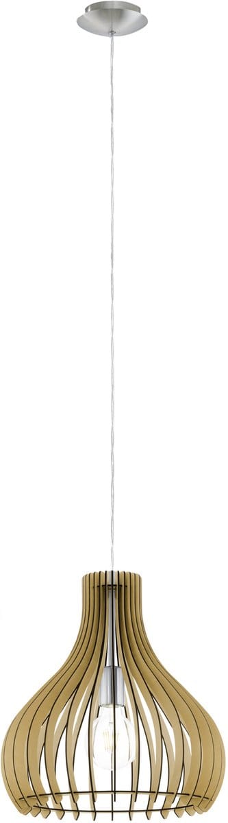 EGLO  Tindori Hanglamp - 1 Lichts - Ø380MM. - Nikkel-Mat - Ahorn