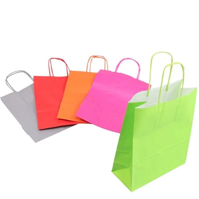 Papieren zak cadeauzakje papier gekleurd 18×22×8cm 30st
