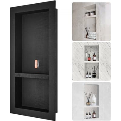VEVOR Wandnis 10x40.64x81.28cm Douchenis Betegelbare Dubbellaagse Waterdichte Nis Installatie Achterwand Materiaal (XPS, Hout, Cement) Geschikt voor Badkamer Slaapkamer Studeerkamer