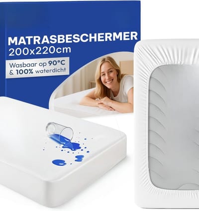 Famanu - Matrasbeschermer AirComfort 200x220 cm, waterdicht, ademend en allergie-proof – Wit