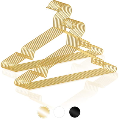 Dailygoody - Metalen kledinghangers - Ruimtebesparend - Goud - Draagbaar voor zware kleding - Orde in de kledingkast - Geschikt voor volwassenen