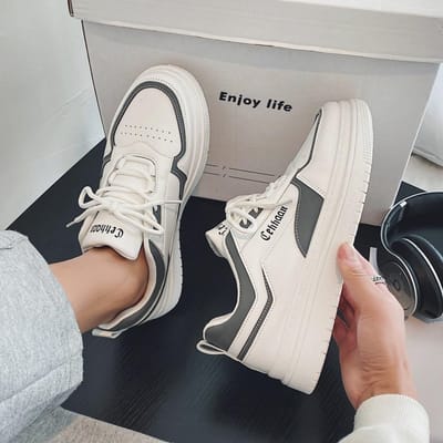 Heren Casual Sneaker Kwaliteit Heren Casual Schoenen Trendy Platform Comfort Herenschoenen Sport Skateboard Schoenen Herenschoen 39 white