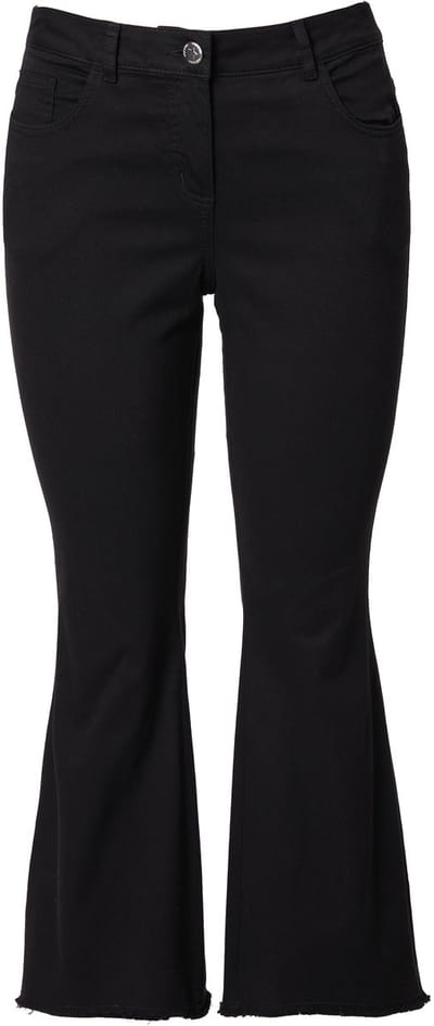 Angel of Style - Dames - Jeans uitlopend afgeronde gerafelde zoom - Zwart - Maat 44