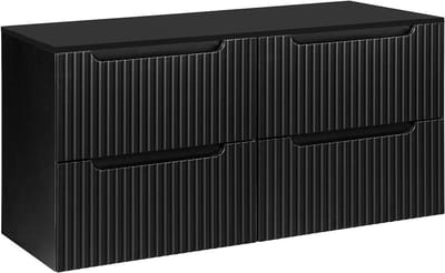 Dubbele wastafelonderkast Newport 60x120x40 cm zwart [en.casa]