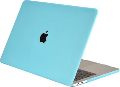 Lunso Geschikt voor MacBook Air 13 inch (2018-2019) cover hoes - case - Mat Lichtblauw