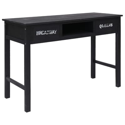 vidaXL - Wandtafel - 110x45x76 - cm - hout - zwart