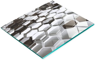 Decoratieve glazen serveerplank met 3D-afbeeldingen voor het serveren van snacks, 60x52 cm