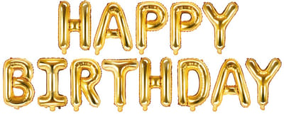 'Happy Birthday' ballon set - 35 cm letters - Goud - Geschikt voor lucht & helium - Herbruikbaar