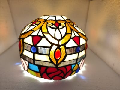 Lampenkap Tiffany Ø 20x15cm multi kleuren Glas Halfrond Glazen Lampenkap