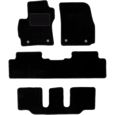 Zwarte velours vloermatten voor: Mazda 5 I 7-zits (2005-2010)