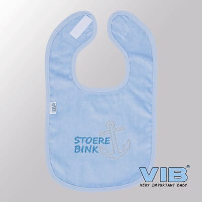 VIB® - Slabbetje Luxe velours - Stoere Bink met anker (Blauw) - Babykleertjes - Slabbetjes - zwangerschap aankondiging - baby aankondiging