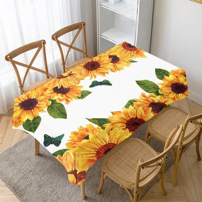 Modern Zonnebloem Print Tafelkleed Stofdicht Rechthoekige Tafelkleden Huis Eetkamer Thee Tafel Decoratie 70-70cm
