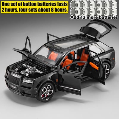 1:20 Rolls Royce Cullinan Ultra Luxe Volledige Maat Suvalloy Metaal Diecast Modelauto Geluid & Licht Computer Bureau Ornamenten Hobby