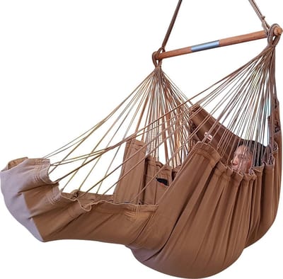 Hangstoel Lounger Havana DeLuxe gemaakt van 2 lagen polycotton met dikke kussens, hoog draagvermogen en opbergzakjes