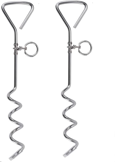 Heavy Duty Grondspies voor Hondenlijnen Buiten - Sterke Metalen Hondenanker voor Camping