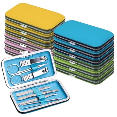 Complete Manicure Set met Nagelknippers en Pedicure Tools – 12 Stuks in Verschillende Kleuren