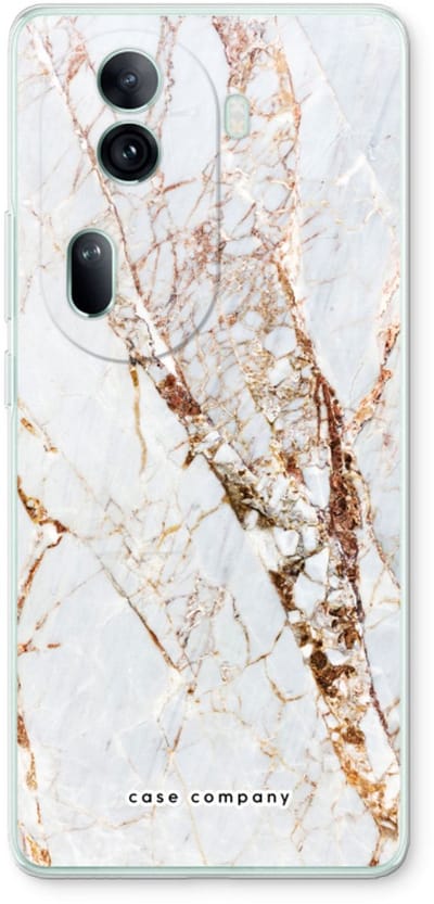 Case Company® - Hoesje geschikt voor Oppo Reno 11 Pro hoesje - Goud marmer - Soft Cover Telefoonhoesje - Bescherming aan alle Kanten en Schermrand