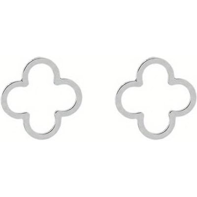 Creatieve Holle Oorbellen met Vier Pruimenbloesems en Klavertjes Vier, met Een Niche Ontwerp Dat Eenvoudig, Veelzijdig en High-end Is white