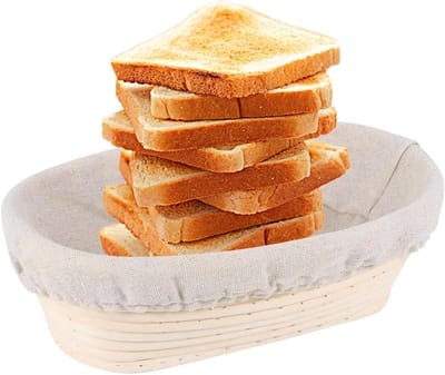 Broodmand Rijs - Deegvormer - Brood Bakken - Handgemaakt Rotan - 25x15x8.5cm - Natuurlijk