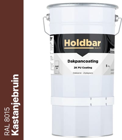 Holdbar Dakpancoating Kastanjebruin (RAL 8015) 5 Kg - Waterdicht - Vuil afstotend - UV-bestendig - Alle Kleuren - Dakpannen verven - Hecht op Steen, Beton, Dakpannen of Bestaande coating - 2 Componenten