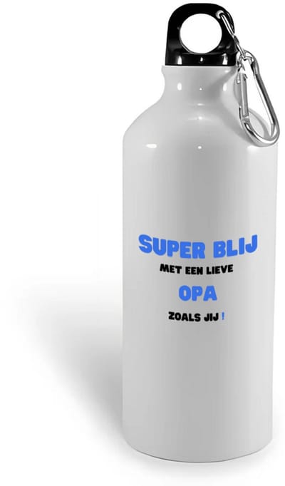 Hacebo® - super blij met een lieve opa zoals jij waterfles - Opa - de liefste opa - verjaardag - cadeautje voor opa - opa artikelen - kado - geschenk - water fles - 400ML