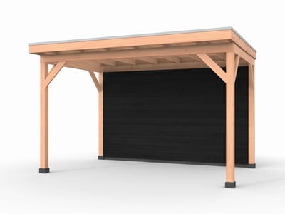 Douglas overkapping, 400 x 250, met achterwand, Westwood Comfort Plus Zwart