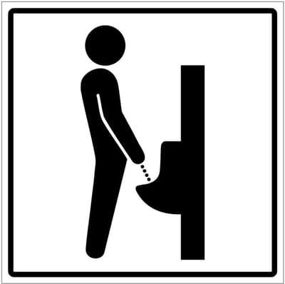 Urinoir toilet bordje | gecoat dibond materiaal | 10 x 10 cm