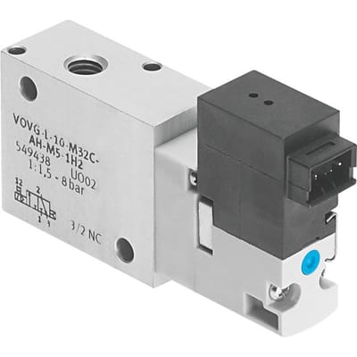 Festo 3/2 NC Monostabiel Lucht Magneetventiel Aansluitplaatmontage 180L/Min 2 - 8Bar/2 - 116Psi - 560703