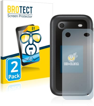 BROTECT - Screenprotector voor Nokia 2660 Flip (Achterkant) - Folie Beschermfolie transparant 2 Stuks
