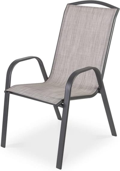 Tuinstoel 55x73x94 cm - zwart/beige - Ondersteuning tot 120 kg - Voor binnen en buiten