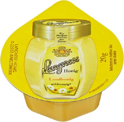 Langnese landhoning, fijn romig, 72 individuele porties van elk 20 g, 1,44 kg verpakking