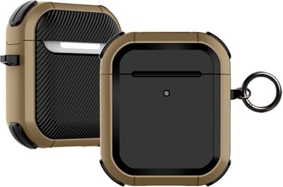 DrPhone PL5 - Case / Hoes - Bescherming tegen Val & Stootschade - Geschikt voor Airpods 1/2- Bruin
