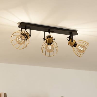 EGLO Sambatello Opbouwspot - E27 - 3-lichts - Zwart, Goud