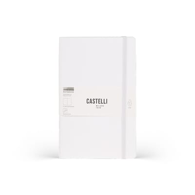 Notitieboek A5 Castelli Milano – 13×21 cm - Acquarello - Neutral – blanco inhoud – luxe Italiaans design – Made in Italy