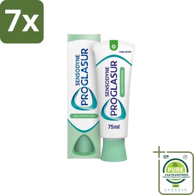 7 x Sensodyne - Tandpasta - ProGlasur Daily Protection - Dagelijkse Bescherming - 75 ml - Grootverpakking - Tandpasta - Tandglazuur - Tanderosie - Fluoride - Gevoelige Tanden