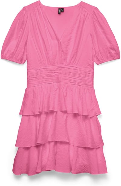 Vero Moda Jurk Vmlise 2/4 V-neck Short Dress Wvn E 10341663 Pink Cosmos Dames Maat - XS