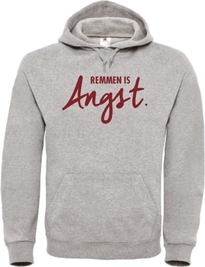 Remmen is Angst wintersport hoodie grijs L - Bordeaux rood - soBAD. | Foute apres ski outfit | kleding | verkleedkleren | wintersporttruien | wintersport dames en heren