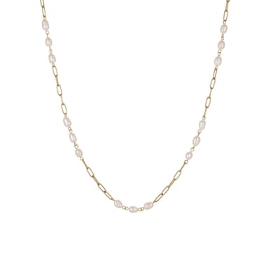 Halsketting pearl goud
