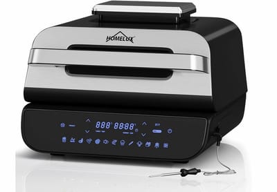 Homelux luxe airfryer - 2-in-1 Grill & Hetelucht Friteuse - Smart - 5.9 LITER - temperatuursensor 60 minuten timer - 12 voorgeprogrammeerde programma's