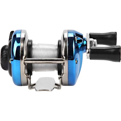 Draagbare Winter Ijsvissen Reel Wiel met Draad Buiten Werpen Tackle(Blauw)