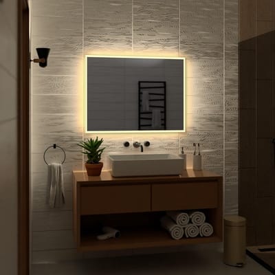 Ronde Hangspiegel met Warm Wit LED Licht - Badkamerspiegel