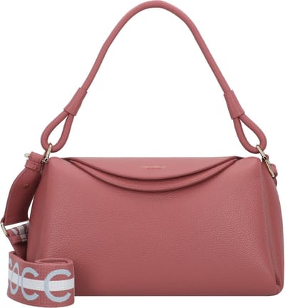 COCCINELLE Leren Schoudertas Eclyps Handbag Grained Leather Pot Lichtrood