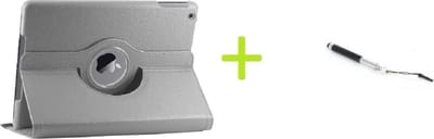 Geschikt voor iPad 2 / 3 / 4 Multi Stand Case - 360 Draaibaar Tablet hoesje - Tablethoes Grijs + Stylus