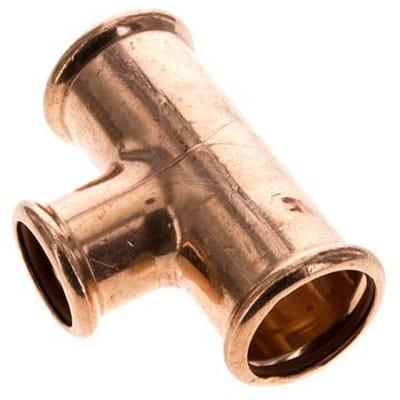 Tee Press Fitting - 28mm & 35mm Persmof - Koperlegering