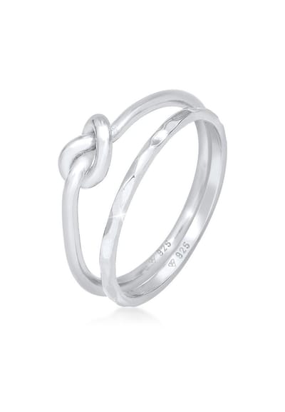 Elli - Ring - Dames Duo Knot Trend Basic Minimal in 925 Sterling Zilver Verguld - Dames