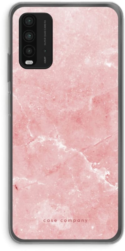 Case Company® - Hoesje geschikt voor Xiaomi Redmi 9T hoesje - Roze marmer - Soft Cover Telefoonhoesje - Bescherming aan alle Kanten en Schermrand