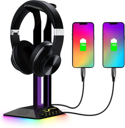 Livano Headset Standaard - Koptelefoon Hanger - Houder - Stand - Gaming - RGB Licht
