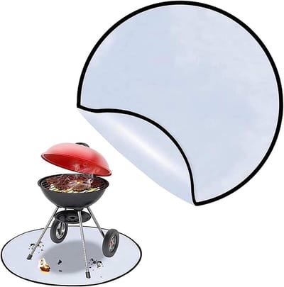 Vuurvaste Mat - Terras Beschermer - Kampvuur Veiligheid - Hittebestendige Glasvezel - 24 Inches - Zilver