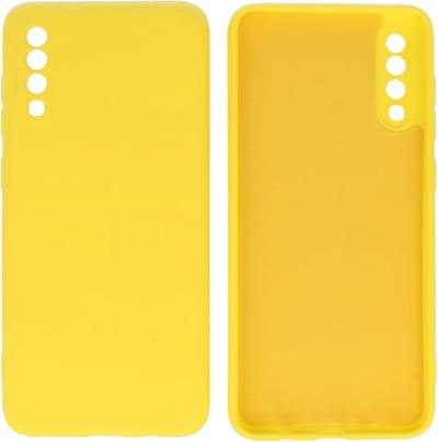 Hoesje Geschikt voor Samsung Galaxy A70 - Fashion Telefoonhoesje Backcover - Siliconen Hoesje - Geel