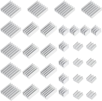 Koellichaam voor Raspberry Pi 4B - 32 Stuks Aluminium Koelkit met Warmtegeleidende Tape